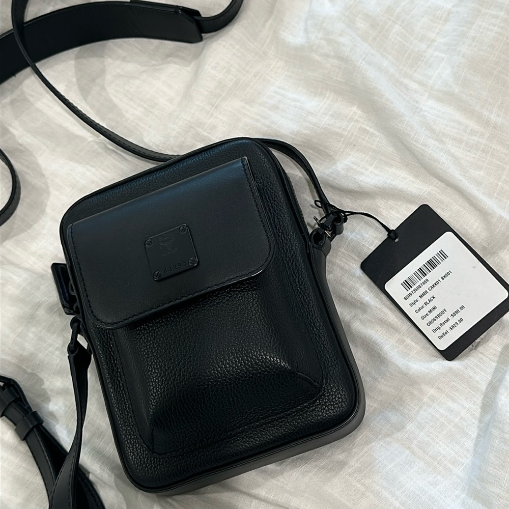 NEW ! MCM Men’s Leather Mini crossbody bag !